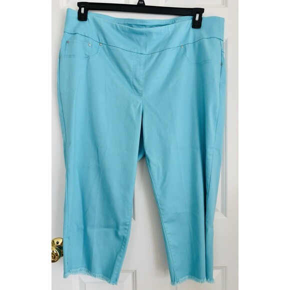 RUBY RD. WOMENS PANTS CAPRI SPRING OASIS SIZE 20W ELASTIC WAISTBAND PULLON DEMIN - Picture 2 of 10